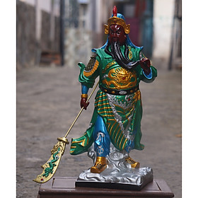 Tượng Quan Công đưng 40cm vẽ màu nhựa composite