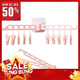Mua Móc treo quần áo tất dán tường thông minh 10 kẹp nhựa phơi đồ lót trẻ em người lớn đa năng tiện lợi