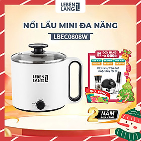 Nồi lẩu điện mini đa năng Lebenlang LBEC0808 1500ml - Hàng chính hãng