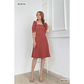 Đầm cổ U tay bồng BEMINE MT1752DO