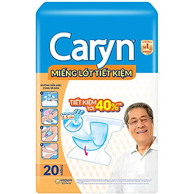 1 gói Miếng lót tiết kiệm Caryn 20 miếng - Lót Bổ Sung Caryn - Mặc cùng tã dán cho người lớn