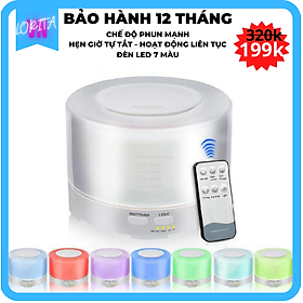 Máy xông tinh dầu, máy khếch tán tinh dầu mã máy DK-TT03 - Hình Trụ Tròn viền trắng - Hàng nhập khẩu