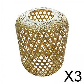 3xHandwoven Bamboo Lamp Shade Ceiling Light Fixture Cover for Pendant Light