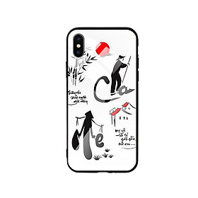 Ốp Lưng Kính Cường Lực cho điện thoại Iphone X / Xs - Cha Mẹ 02