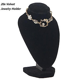 Set of 20 Black Velvet Necklace Display Stand Shop Countertop Jewelry Holder