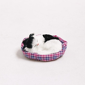 Mô hình Mèo Nằm Ngủ Trong Nôi Trang Trí Ô Tô Nhà Cửa