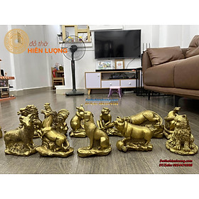 Mua Bộ Tượng 12 Con Giáp Màu Vàng Bằng Đồng Thau Cỡ To Phong Thủy - Đồ Thờ Hiên Lượng