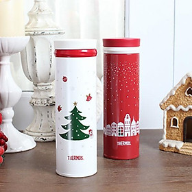 Cốc inox chân không giữ nhiệt siêu nhẹ 0.5L THERMOS (JNO-500-CW) - màu trắng giáng sinh