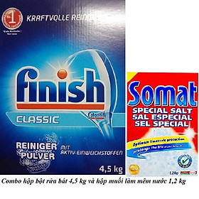 Combo bột rửa bát Finish 4,5kg + Muối rửa bát Somat 1,2kg  Đức