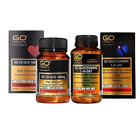 Thực Phẩm Chức Năng Combo Viên Bổ tim GO Co-Q10 160mg và Viên Xương Khớp GO Glucosamine 1-A-Day1500mg(30 viên)