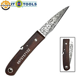 Mua Dao ghép cành  dao chiết cành C-Mart cán gỗ gấp gọn  thép không gỉ SK-5 vân Carbon siêu sắc bén (Nhập khẩu Đài Loan)