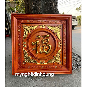 Mua Tranh khắc chữ phúc bằng gỗ hương đỏ vuông 67x67x5cm