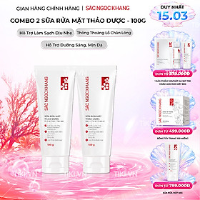 Combo 2 tuýp Sữa rửa mặt Sắc Ngọc Khang 100g giúp làm sạch bã nhờn, bụi bẩn cho da