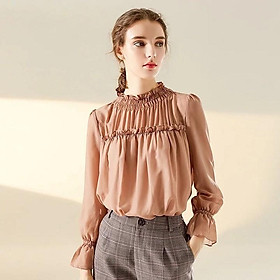 Tk336-ÁO VOAN NHÚNG CỔ TAY DÀI s-6xl