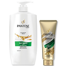 Dầu gội Pantene suôn mượt óng ả 900ml tặng 1 Dầu Xả Pantene 3 PDK 150ml (loại ngẫu nhiên)