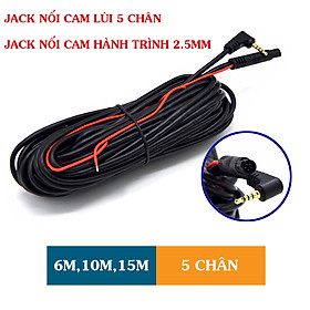 Hình ảnh Dây camera lùi ô tô 5 chân dài 6m,10m,15m kết nối camera hành trình bằng jack 2.5mm