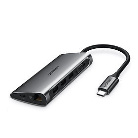Mua Cáp chuyển đổi USB-C dương Sang 1*VGA + 3*USB 3.0 + 1*RJ45 1Gbps + Micro SD (TF)/SD/MMC có cổng USB-C Power PD dài 15cm màu Xám Ugreen TC50539CM179 Hàng chính hãng.