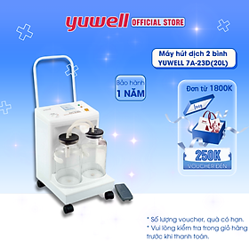 Máy Hút Dịch 2 Bình Công Suất Lớn YUWELL 7A-23D(20L) - Nhập Khẩu Chính Hãng - Bảo Hành 1 Năm