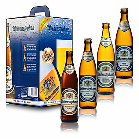 Combo 4 chai bia Đức Weihenstephan500 ml (3 Hefewweissbier + 1 Dunkel)