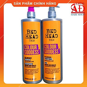 Dầu gội xả tigi bedhead vàng colour goddess oil infused giữ màu tóc nhuộm new