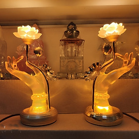 Đèn thờ tay Phật hoa lưu ly