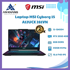 Mua Laptop MSI Gaming Cyborg 15 A12UCX-281VN (Core i5 12450H/ 8GB/ 512GB SSD/ Nvidia GeForce RTX 2050 4GB GDDR6/ 15.6inch Full HD/ Windows 11 Home/ Black/ Balo)  - Hàng Chính Hãng - Bảo Hành 24 Tháng