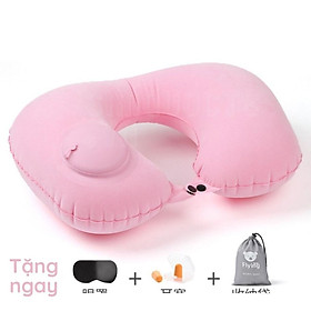 Mua Gối kê cổ chữ U bơm hơi bằng tay cho ngủ văn phòng đi du lịch có thể gấp gọn