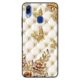 Ốp lưng in cho Vivo Y91 mẫu Bướm Vàng Giả Da - Hàng chính hãng