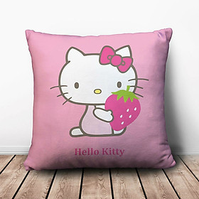 Gối Ôm Vuông Kitty Ôm Trái Dâu GVCT628 (36 x 36 cm)