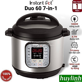 Mua Nồi áp suất điện tử đa năng Instant POT Duo 60 - 7-in-1 - Dung tích 5.7 lít - Công suất 1000W - Hàng chính hãng