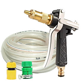 Bộ dây vòi xịt nước rửa xe, tưới cây đa năng, tăng áp 3 lần, loại 15m 206236 đầu đồng, cút, nối PE