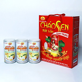 Cháo sen các loại ăn liền Minh Trung không chất bảo quản combo 3 lon