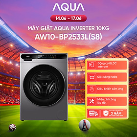 [SẮP RA MẮT 2026] Máy giặt cửa trước AQUA Inverter 10kg AW10-BP2533L(S8) - Bảo hành 2 năm - Freeship toàn quốc - Hàng chính hãng