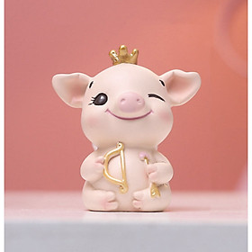 Tượng trang trí heo má hồng 5.8x4x5.8 cm (Chọn hình)