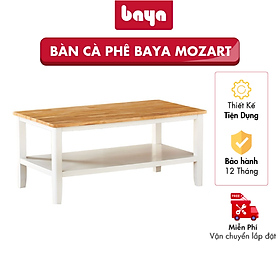 Mua Bàn Cà Phê Gỗ BAYA MOZART Thiết Kế Trang Nhã  Sang Trọng Và Rất Chắc Chắn Từ Gỗ Cao Su  Kệ Chứa Bên Dưới Giúp Sắp Xếp Sách Báo  Khay Trà 1048575