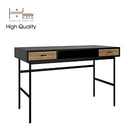 [Happy Home Furniture] BECKY, Bàn làm việc 3 ngăn - chân sắt ,  120cm x 55cm x 75cm ( DxRxC), BAN_005