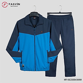 Bộ quần áo gió nam 2 lớp FASVIN BC23594.HN vải thể thao cao cấp lót vải thun hàng chính hãng