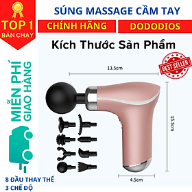 Súng massage cầm tay cao cấp dododios mát xa gun bộ máy giãn cơ đấm lưng matxa đau cổ vai gáy mini - Hàng chính hãng - 8 Đầu massage