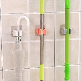 Móc dán tường kẹp giữ cây lau nhà, móc treo chổi chịu lực 6kg