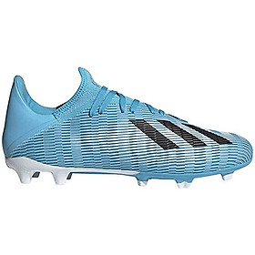 adidas Men's X 19.3 Firm Ground Soccer Shoe, Silver Metallic/hi-res red/White, 7 M US