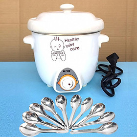 Mua Nồi tiềm yến 0 7L DDG-7C Nắp sứ LOẠI TỐT +Tặng kèm 10 muỗng súp inox