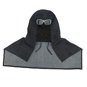 Denim Dust-proof Shawl Cap Hood Hat Full Face Mask Cover with Clear Goggles