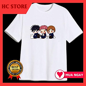 Áo thun unisex Jujutsu Kaisen chibi ANime độc đẹp cực chât