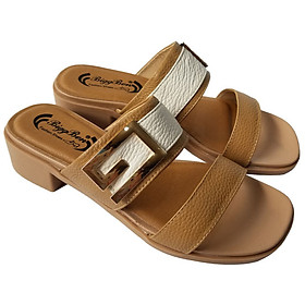 Dép Cao Gót Nữ Da Bò BIGGBEN Cao 4 Phân DCG53 - 36 - Vàng