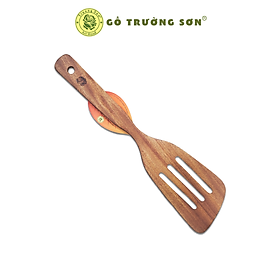 Sạn Gỗ Chiên Xào Thức Ăn - Vá Sạn Gỗ S4A Xà Cừ/ Xẻng 3 Rảnh Dọc - Đồ Gỗ Nhà Bếp Thương Hiệu Trường Sơn