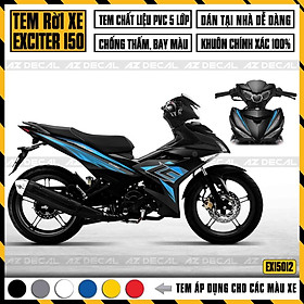 Tem Rời Dán Xe Exciter 150 Mẫu LC | EX15012 | Decal Xe Ex150 Chất Liệu PVC Cao Cấp, Chống Nước, Chống Phai Màu
