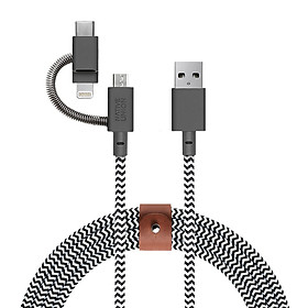 Dây Cáp Sạc 3 Trong 1 Native Union BELT CABLE UNIVERSAL ZEBRA 2m