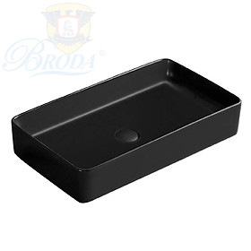 Chậu Sứ Lavabo Cao Cấp Màu Đen BRODA 8025B-48