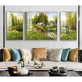 Mua Bộ tranh treo tường phong cảnh rừng thiên nga