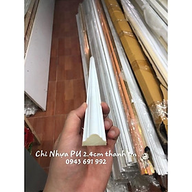 Thanh phào nhựa PU trắng thô bản rộng 2.4cm dài 1m